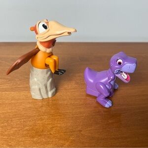 Vintage 1997 Land Before Time Burger King Kid's Meal Toys Set Chomper & Petrie